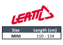 Leatt Youth PeeWee Size Chart