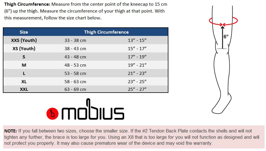 Mobius X8 Size Chart