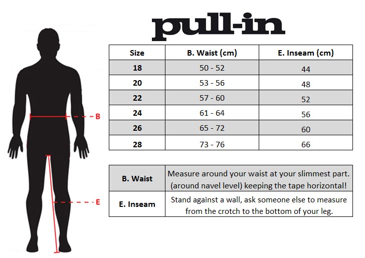 Youth Motocross Pants Size Chart