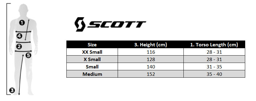 Scott D30 Softcon Jr Youth Protection Jacket Size Chart
