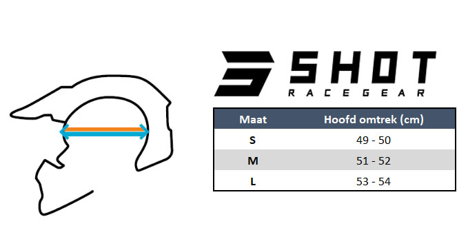 Shot Kinder Crosshelm Maat Tabel